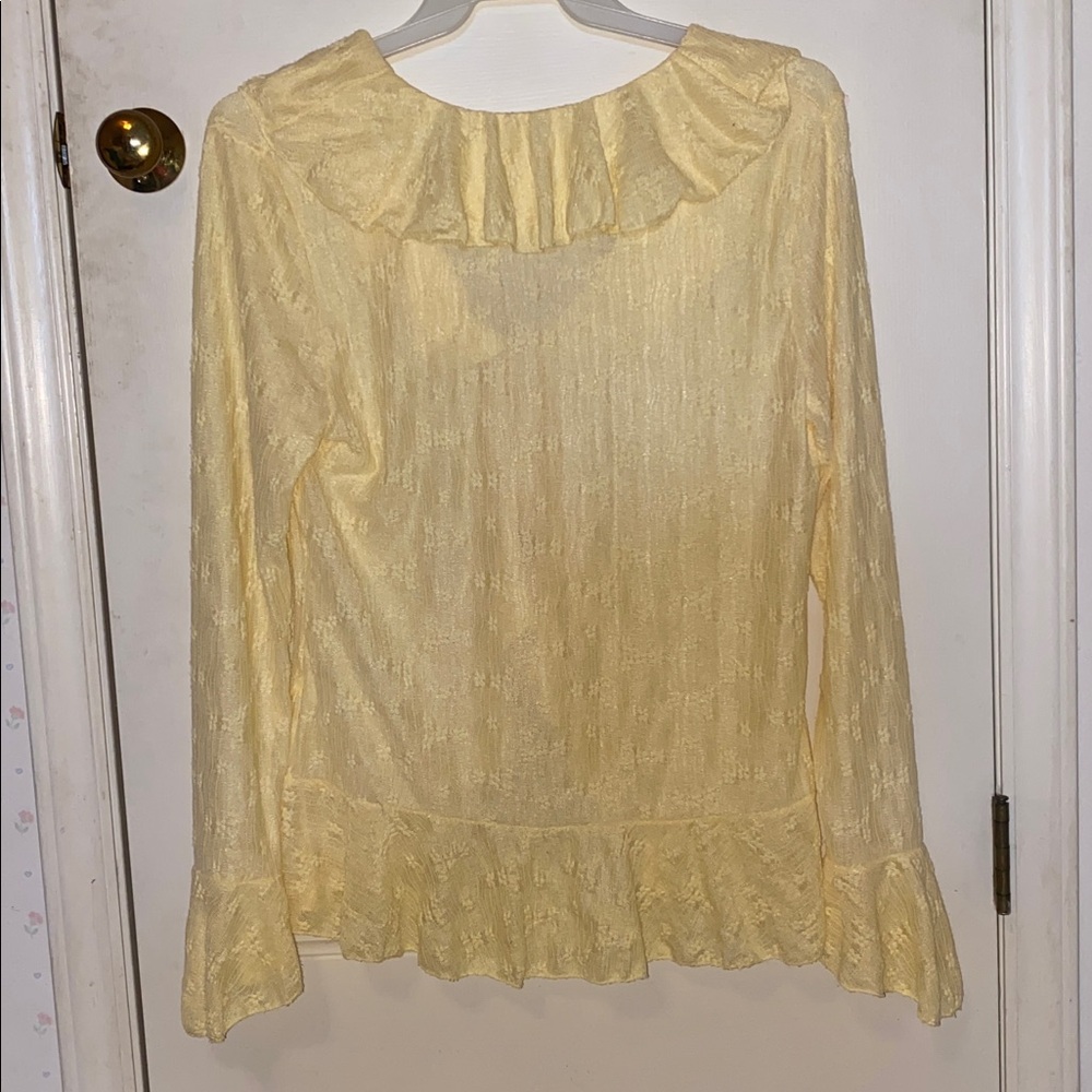 Altar'd State Soft Yellow Ruffle Blouse - Picture 5 of 6
